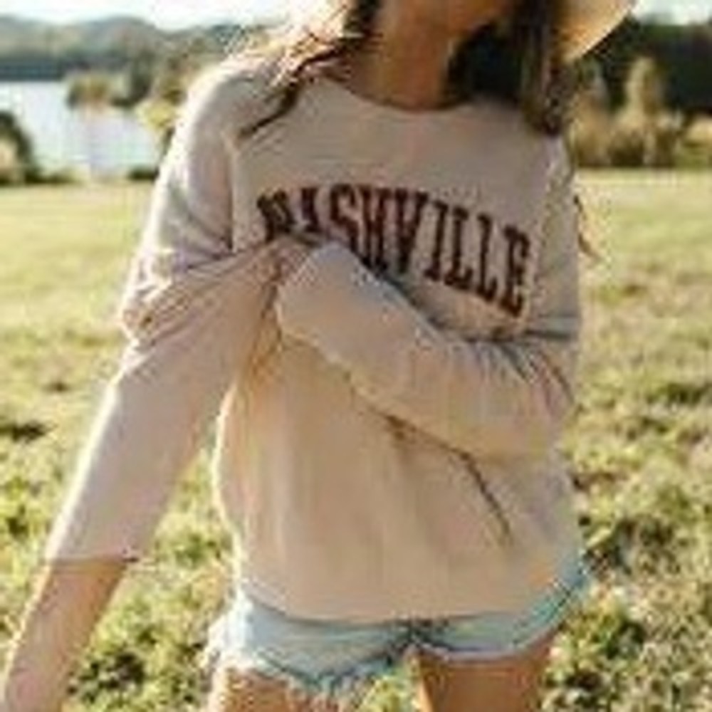 New York Popular Nashville Beige Textured Crewneck Sweatshirt Size Large
